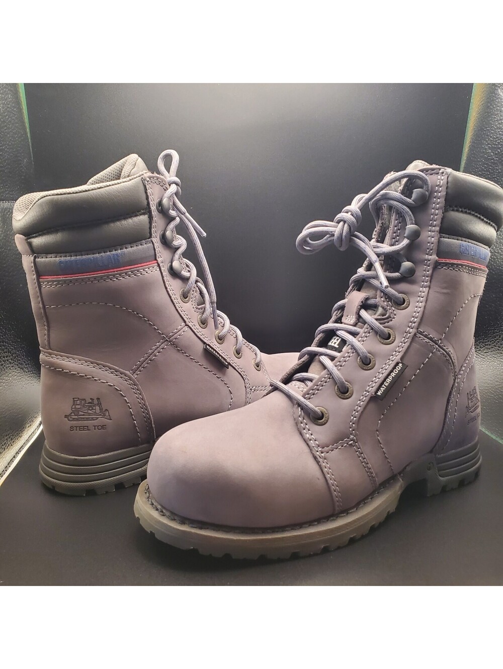 Caterpillar Women's Echo Waterproof Steel Toe Work Boot In Grey Size 7 P90567 - Picture 7 of 9